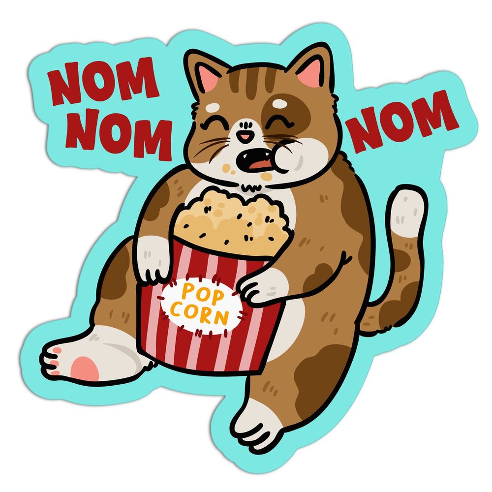 Nom Nom Nom New Cats Textured Sticker